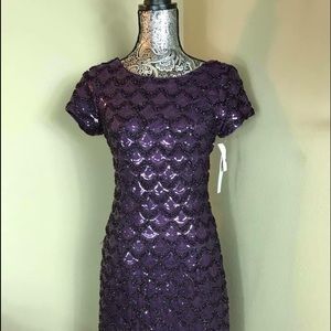 Studio I, Eggplant Sequin Dress